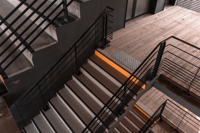 Grey metal stairs
